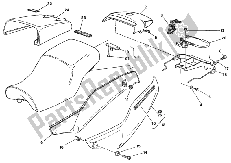 Todas las partes para Asiento 007199> de Ducati Supersport 750 SS 1992